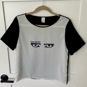 Siouxsie and the Banshees Black and White Sheer Top